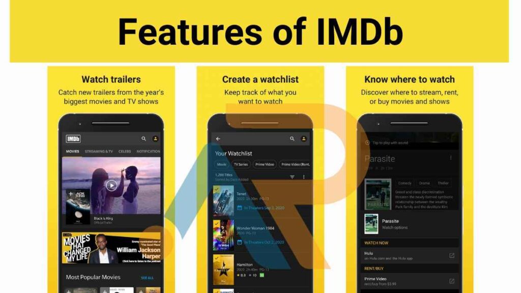 features of IMDb app