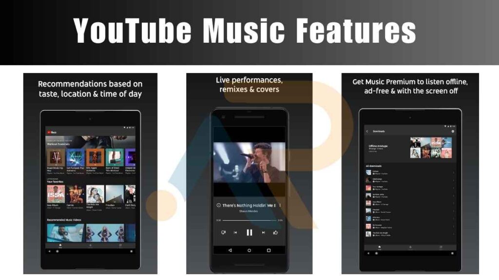 Image of YouTube music Features