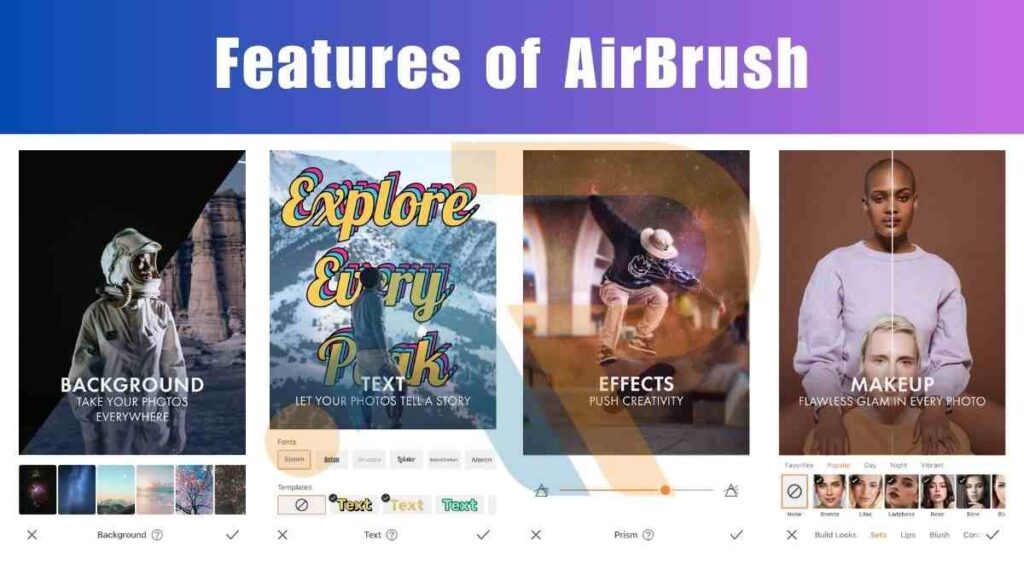 Image show features of AirBrush